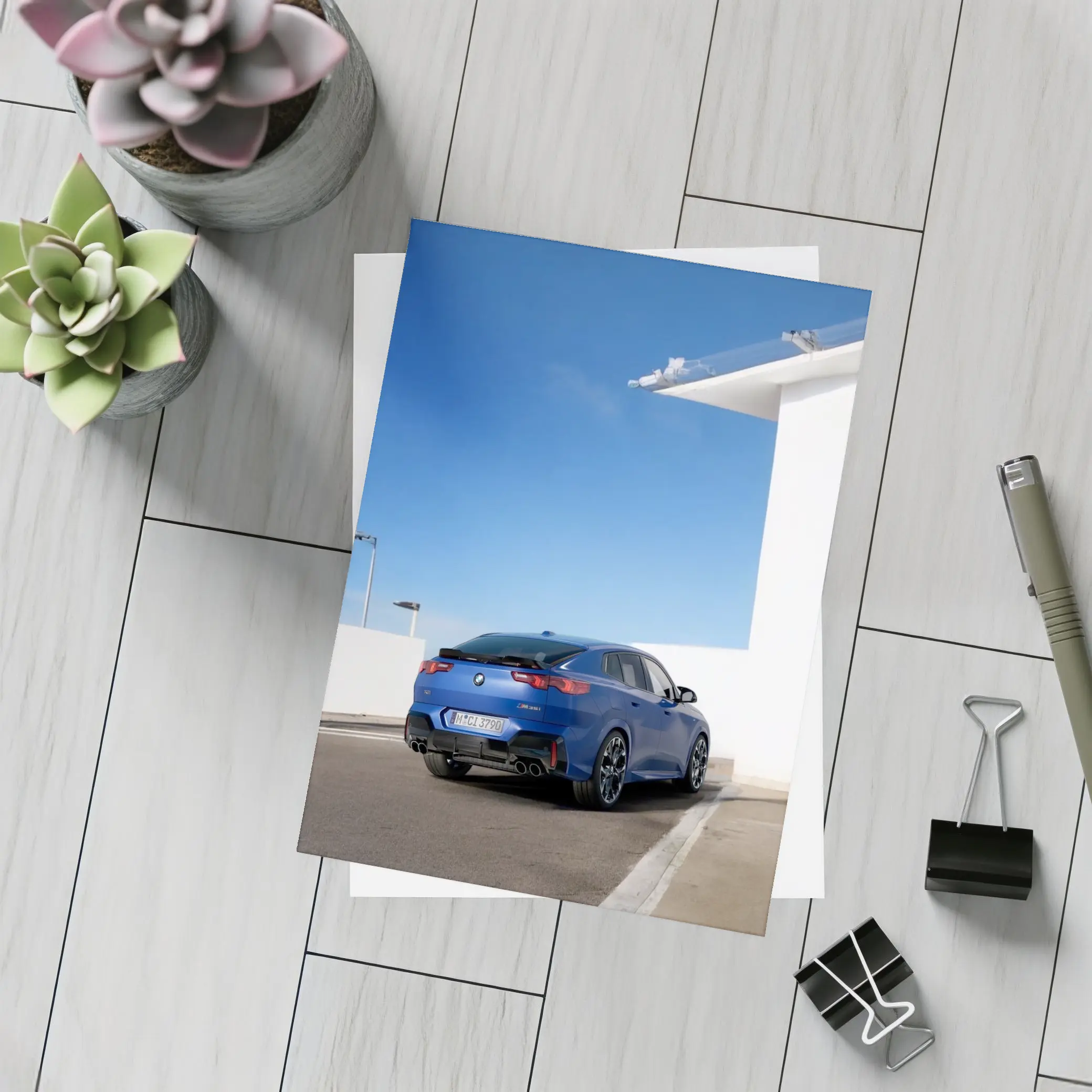 BMW X2 M35i Blue Rear Outdoor – Postcards