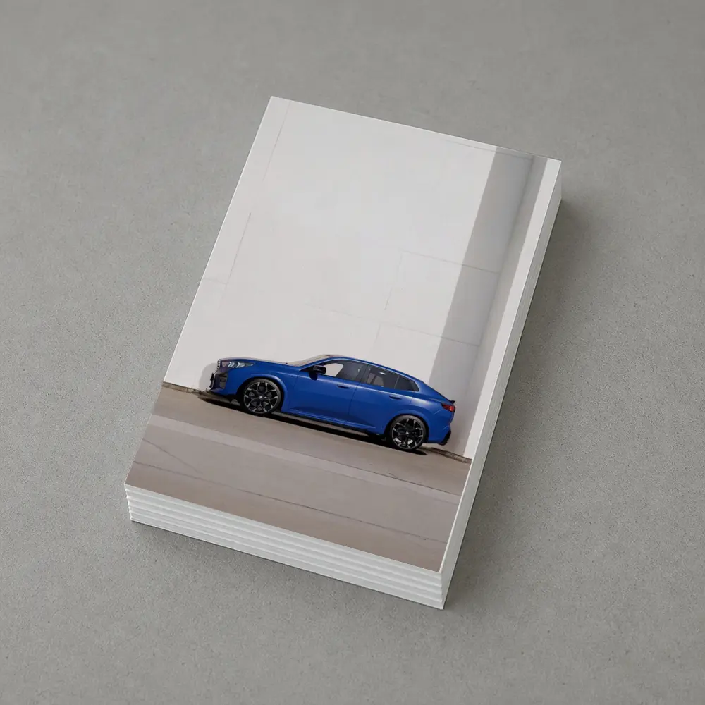 BMW X2 Blue Against White Wall – Postcards
