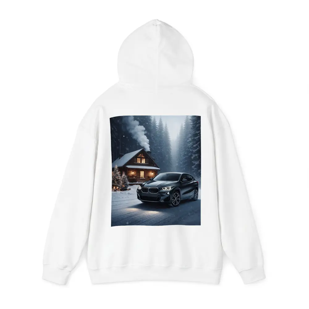 BMW X2 Black SUV Snowy Winter Forest – Hoodies