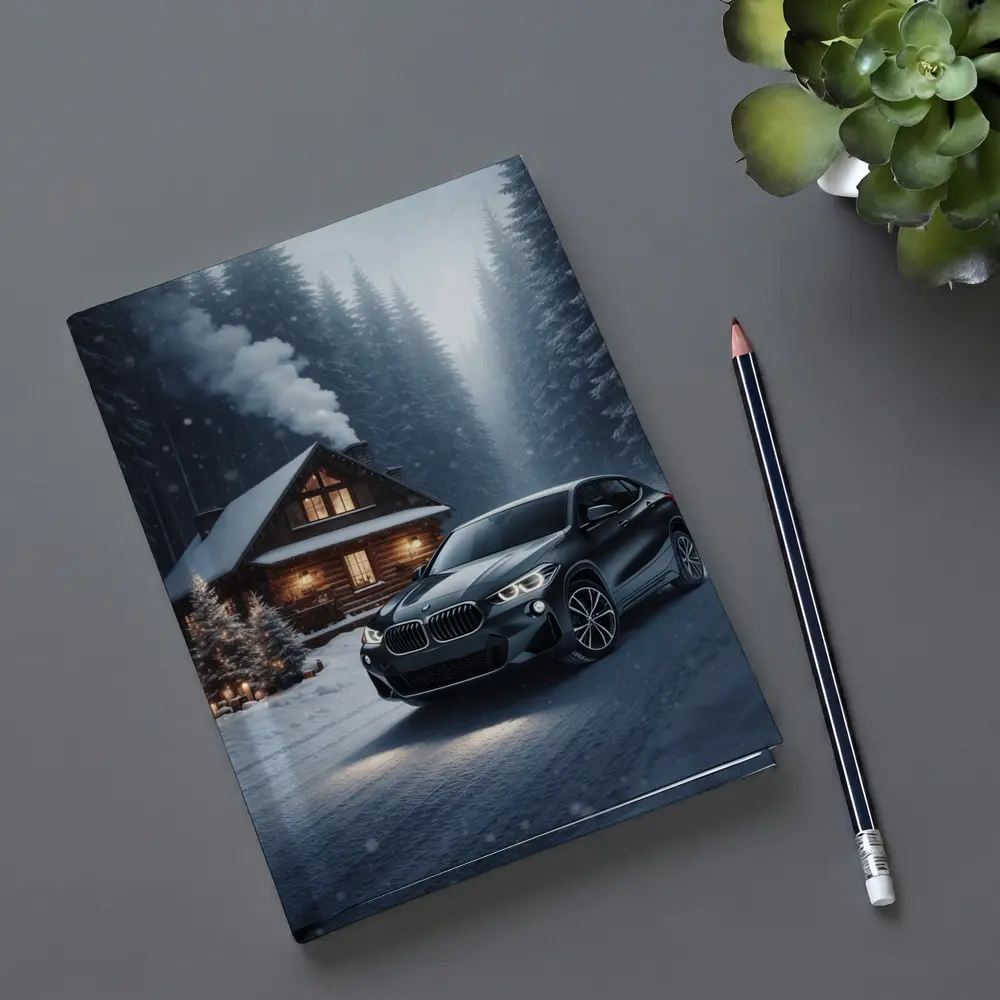 BMW X2 Black SUV Snowy Winter Forest – Notebooks