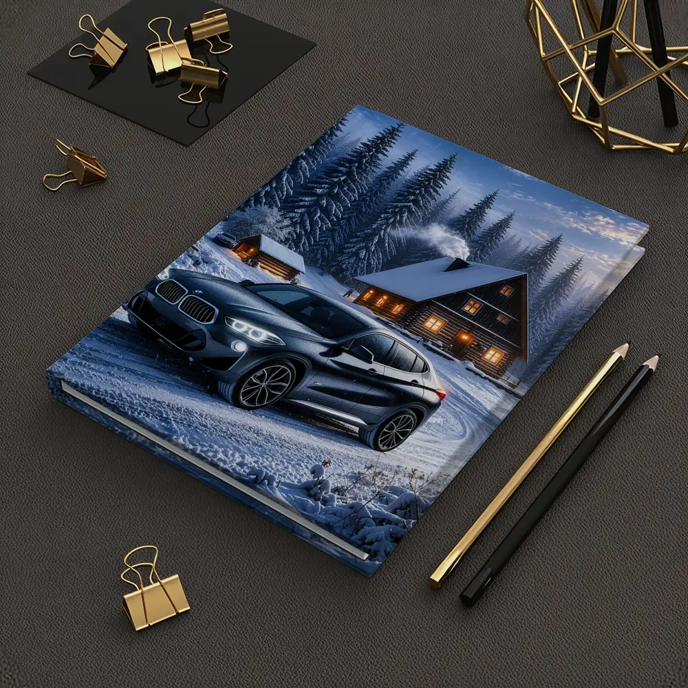 BMW X2 Dark Snowy Forest Cabin Night – Notebooks