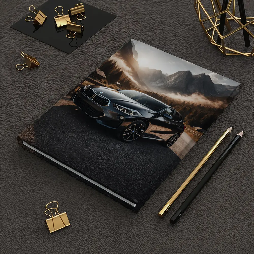 BMW X2 Parked Against Misty Mountain Backdrop – Notebooks