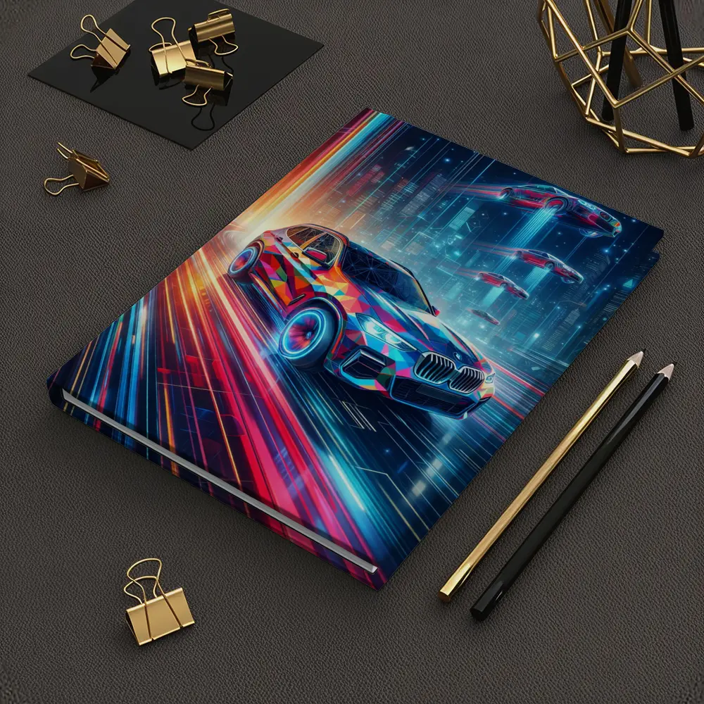 BMW X5 Futuristic Neon Cyberpunk City Art – Notebooks