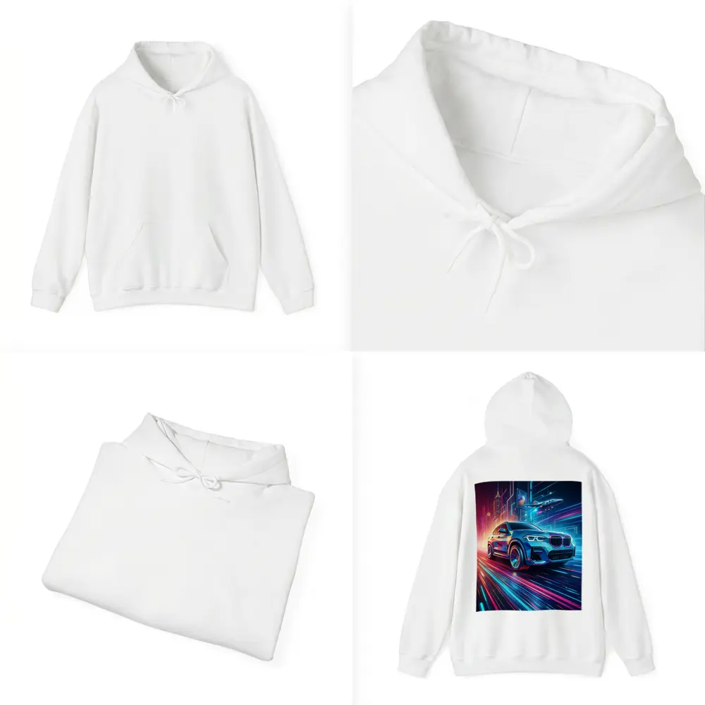 BMW X3 Neon Futuristic City Night Drive – Hoodies