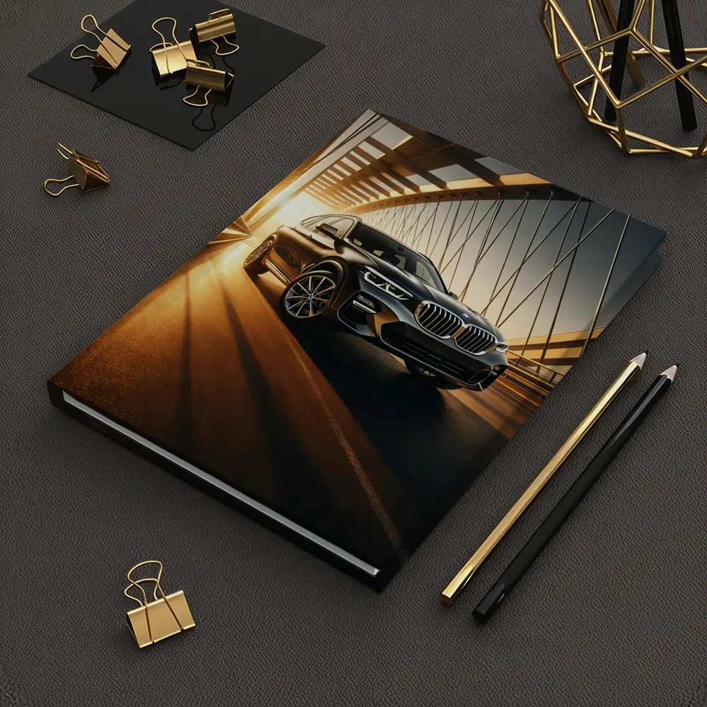 BMW X3 Crossing Bridge at Golden Sunset – Notebooks
