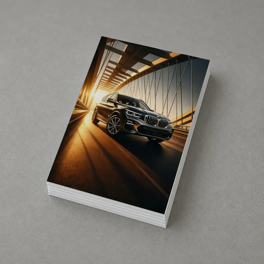BMW X3 Crossing Bridge at Golden Sunset – Postcards