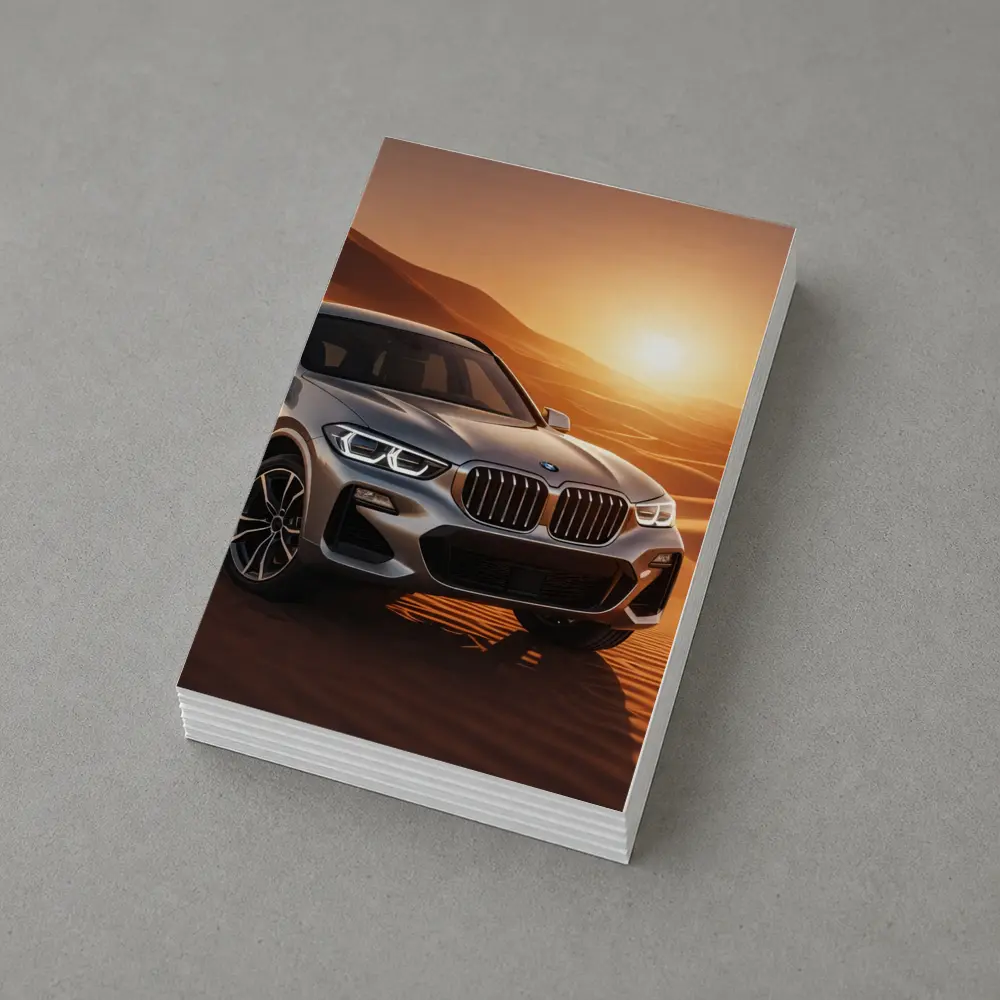 BMW X3 Silver SUV Desert Sunset – Postcards
