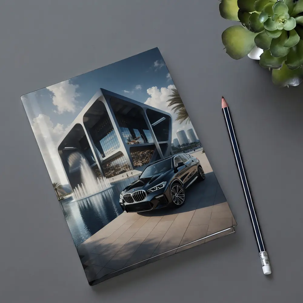 BMW X3 Black SUV Modern Architecture Fountain – Notebooks