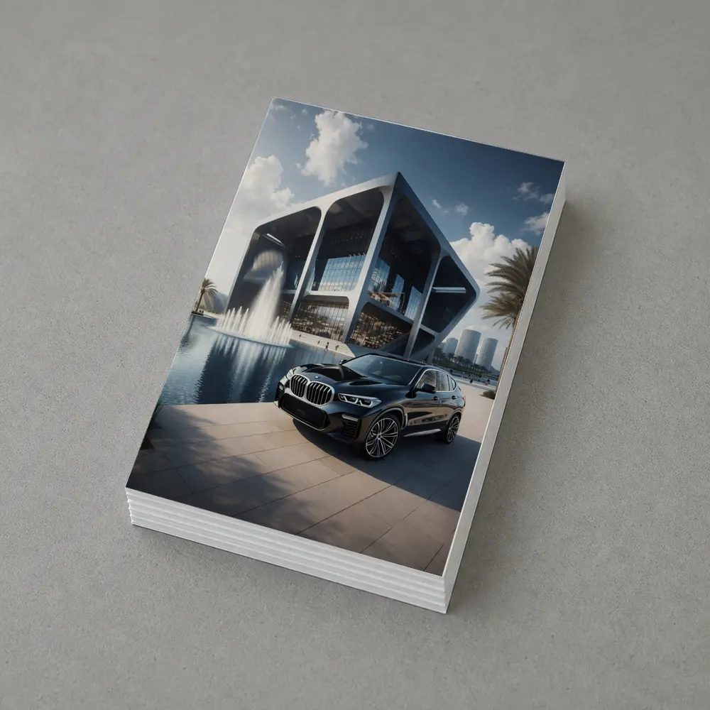 BMW X3 Black SUV Modern Architecture Fountain – Postcards