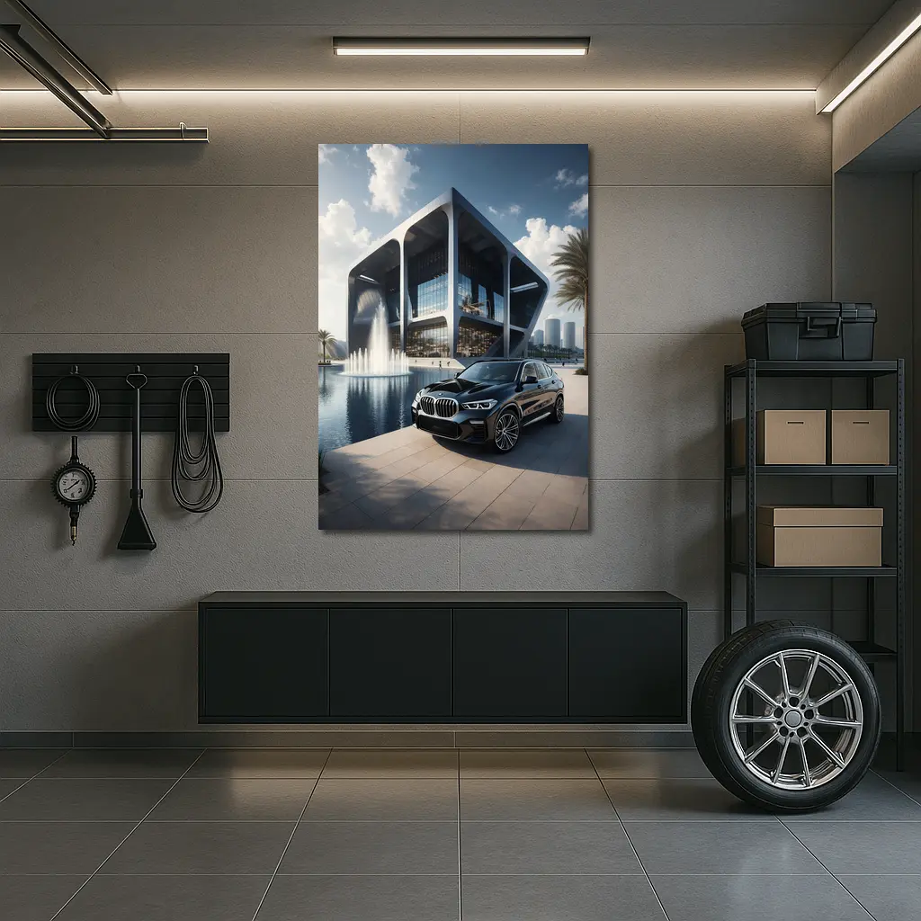 BMW X3 Black SUV Modern Architecture Fountain – Wall Art