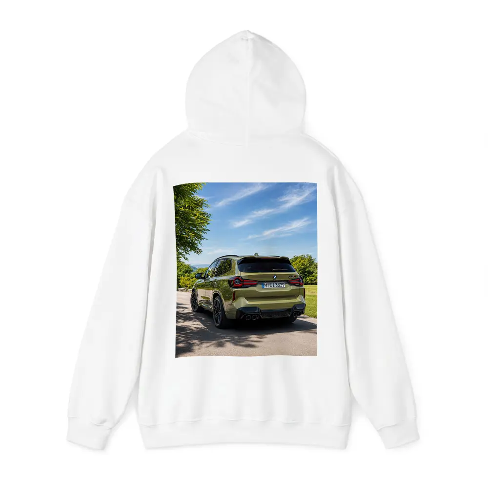 BMW X3 M Competition Olive Green Rear View – Hoodies