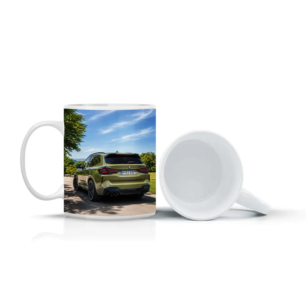 BMW X3 M Competition Olive Green Rear View – Mugs