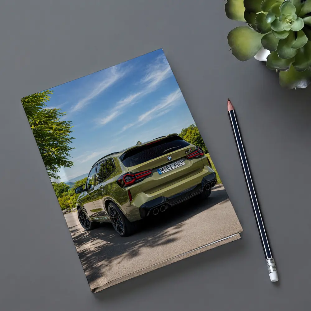 BMW X3 M Competition Olive Green Rear View – Notebooks