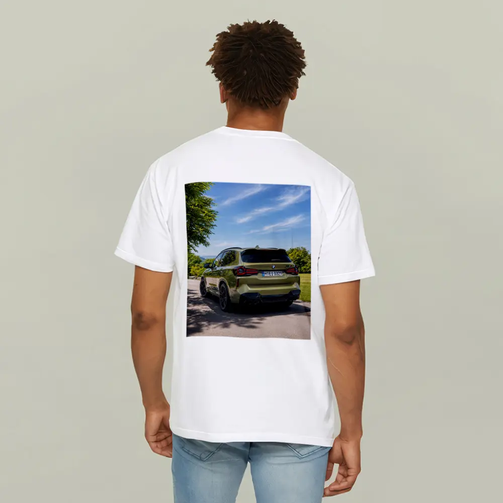 BMW X3 M Competition Olive Green Rear View – T-Shirts