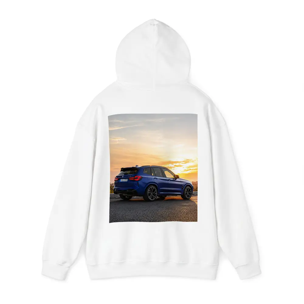 BMW X3 M Blue Sunset Rear View – Hoodies