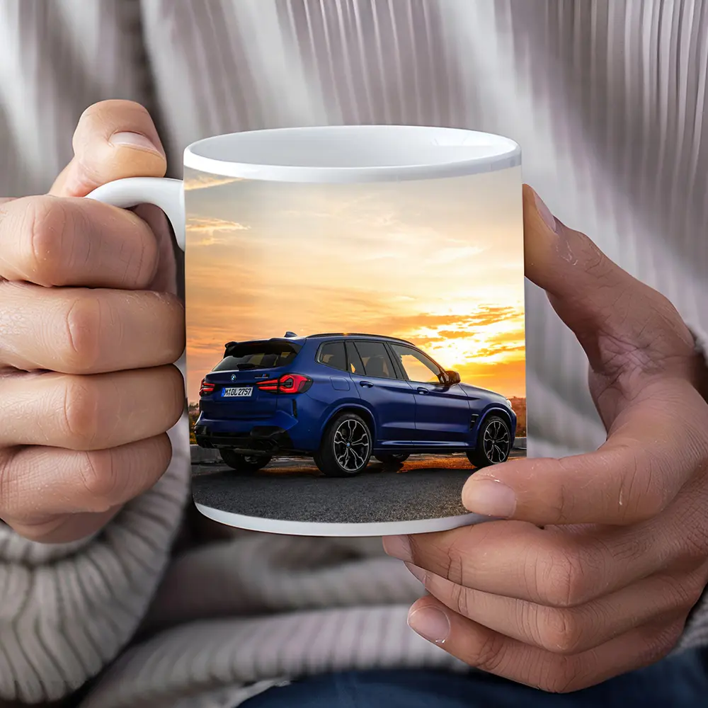 BMW X3 M Blue Sunset Rear View – Mugs