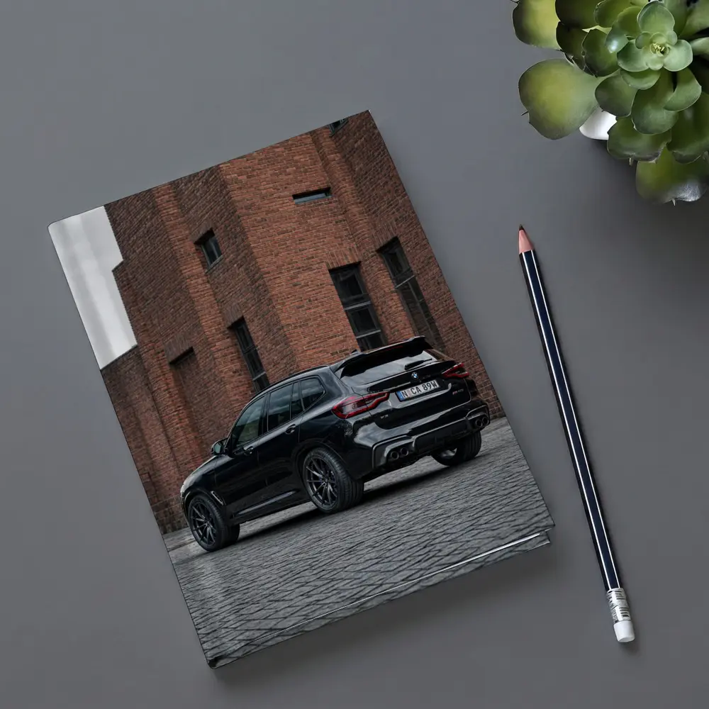 BMW X5 M Black Urban Industrial Background – Notebooks