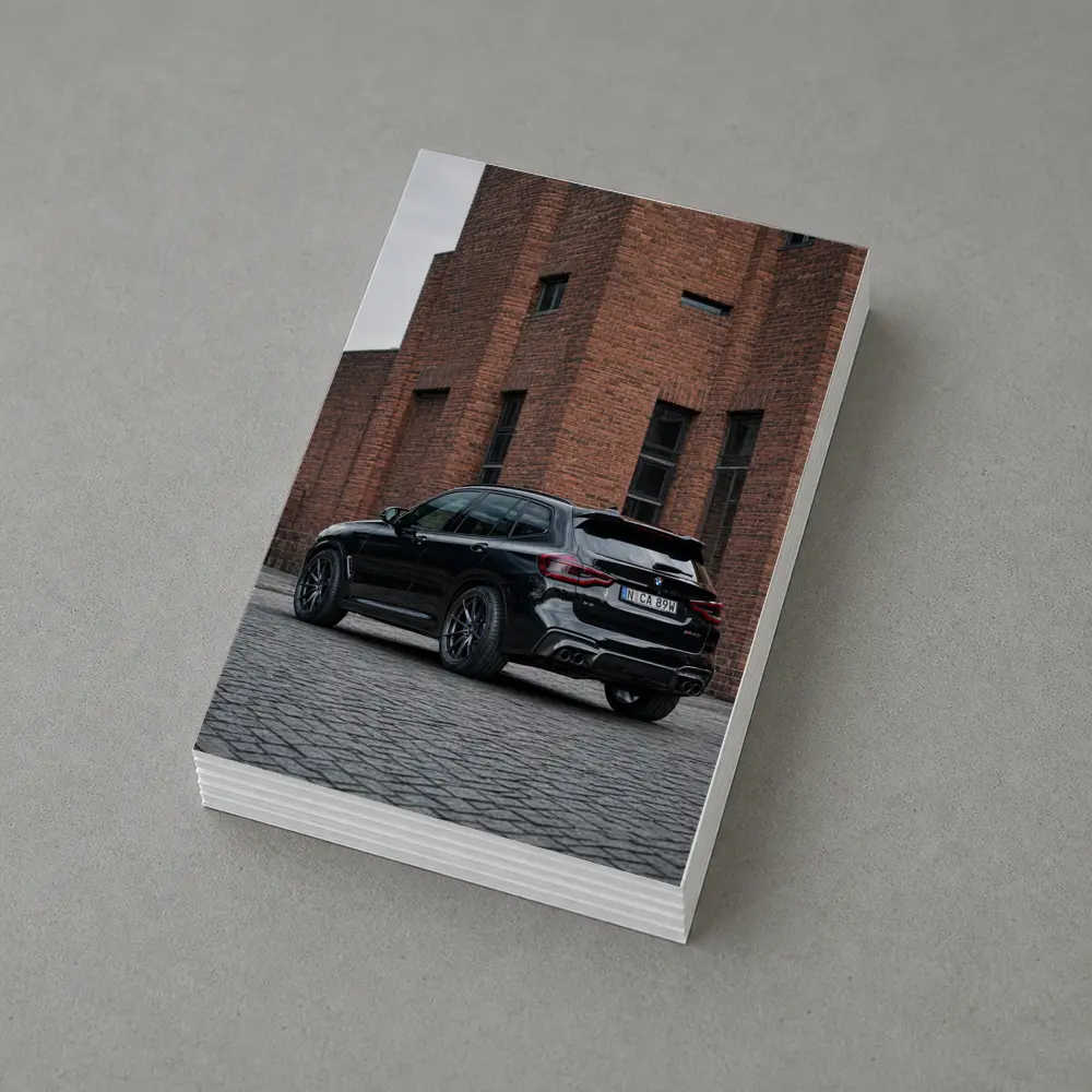 BMW X5 M Black Urban Industrial Background – Postcards
