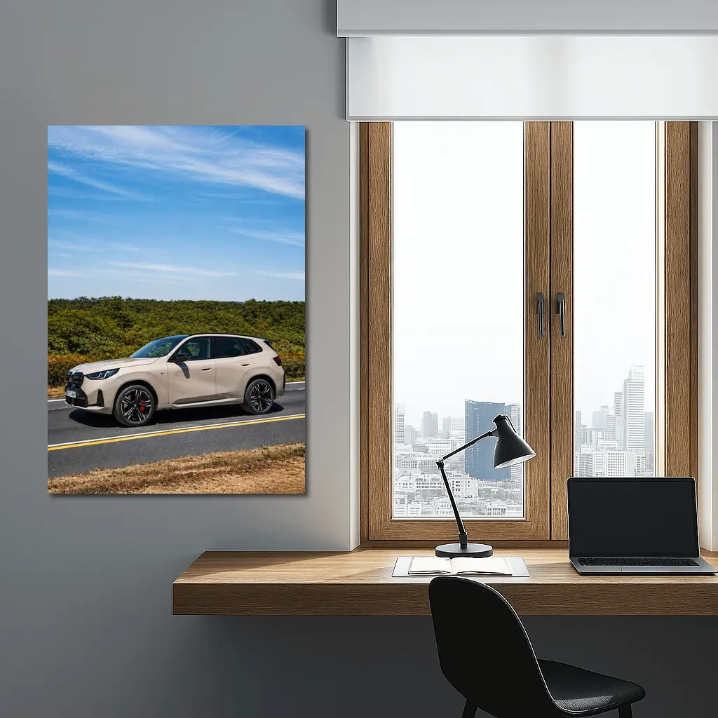 BMW X3 Beige SUV Open Road Drive – Wall Art