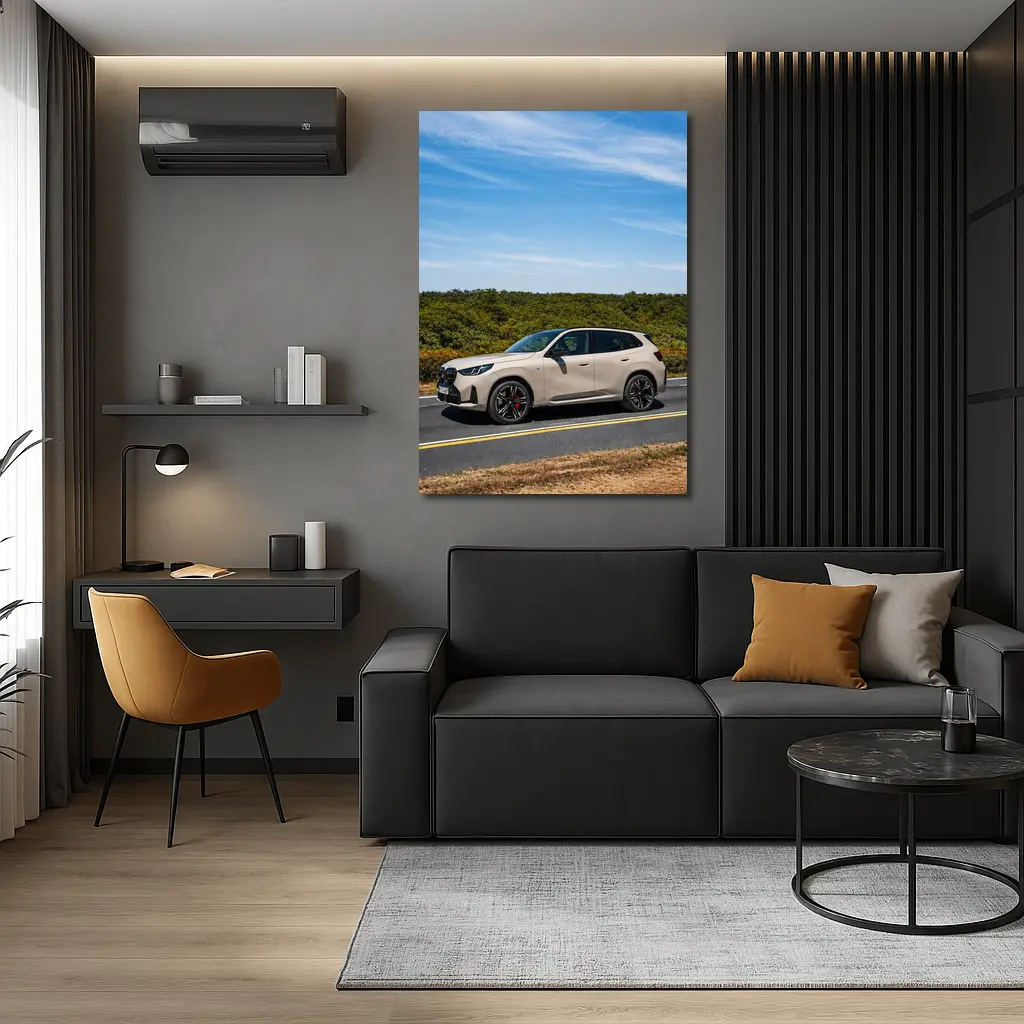 BMW X3 Beige SUV Open Road Drive – Wall Art