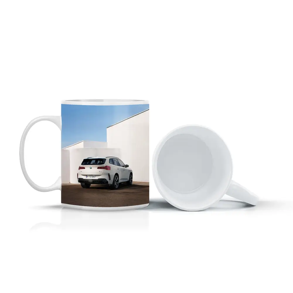 BMW X3 White SUV Minimal Architecture Background – Mugs