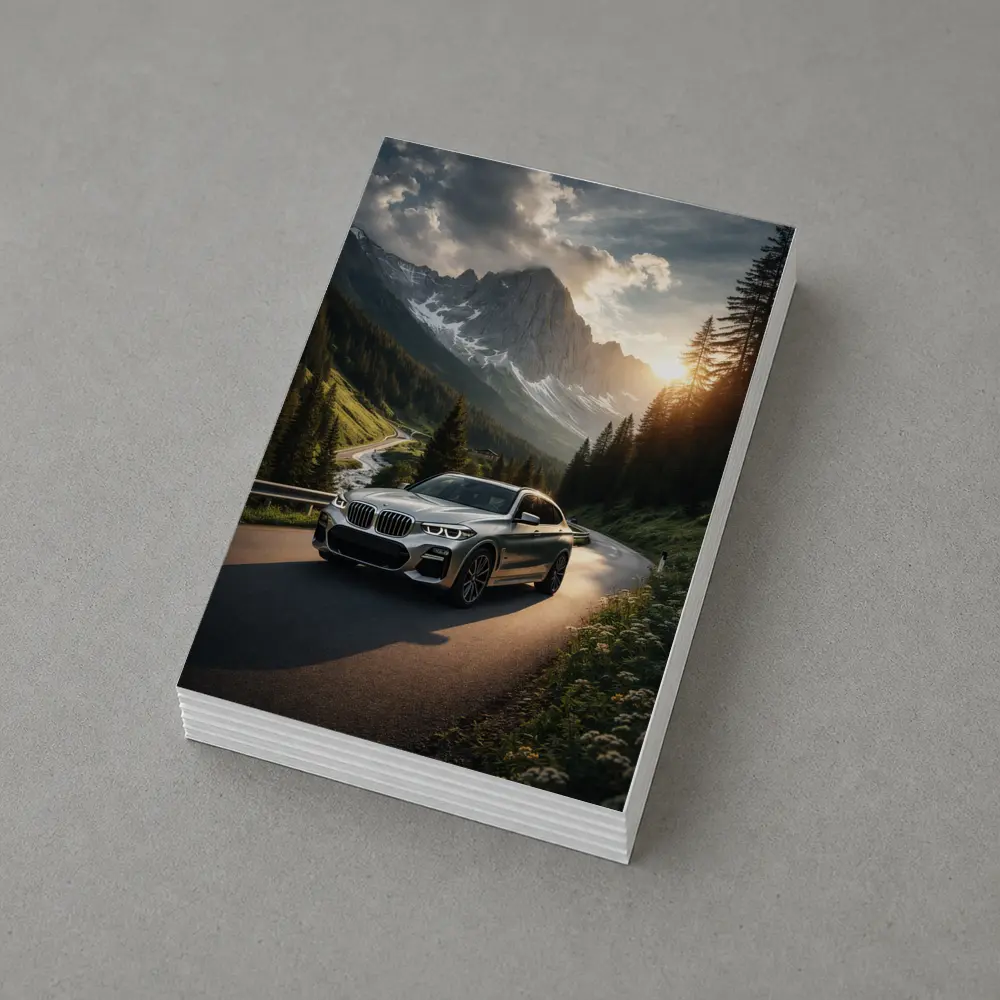 BMW X3 Silver SUV Mountain Road Drive – Postcards