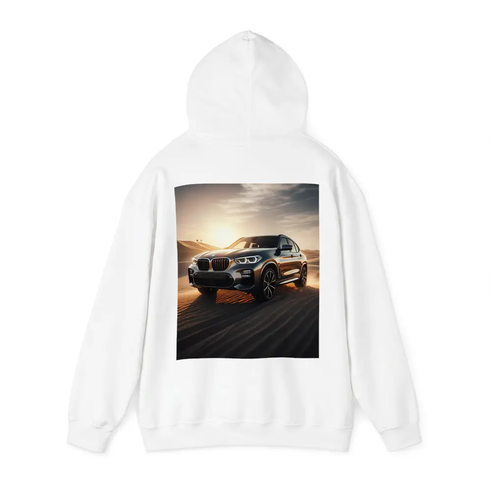 BMW X3 Crossing Golden Desert Dunes – Hoodies
