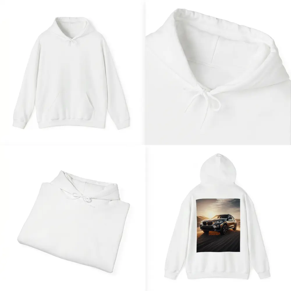 BMW X3 Crossing Golden Desert Dunes – Hoodies