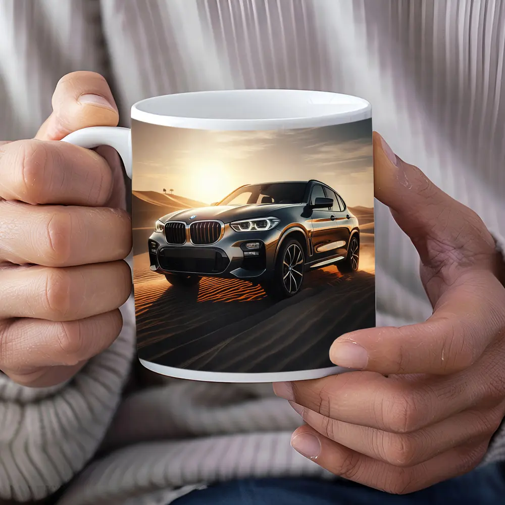 BMW X3 Crossing Golden Desert Dunes – Mugs