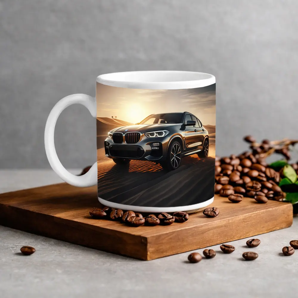 BMW X3 Crossing Golden Desert Dunes – Mugs