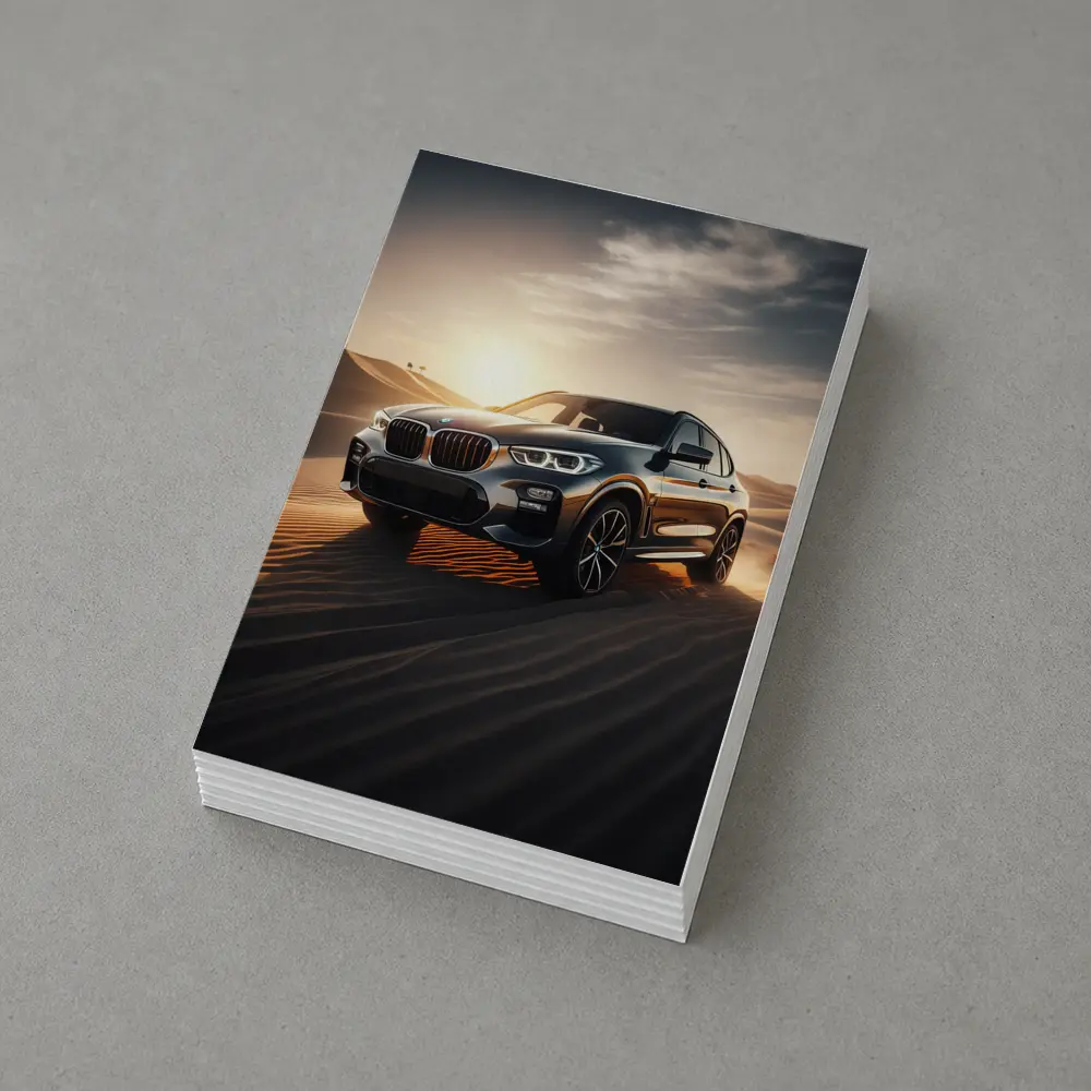 BMW X3 Crossing Golden Desert Dunes – Postcards