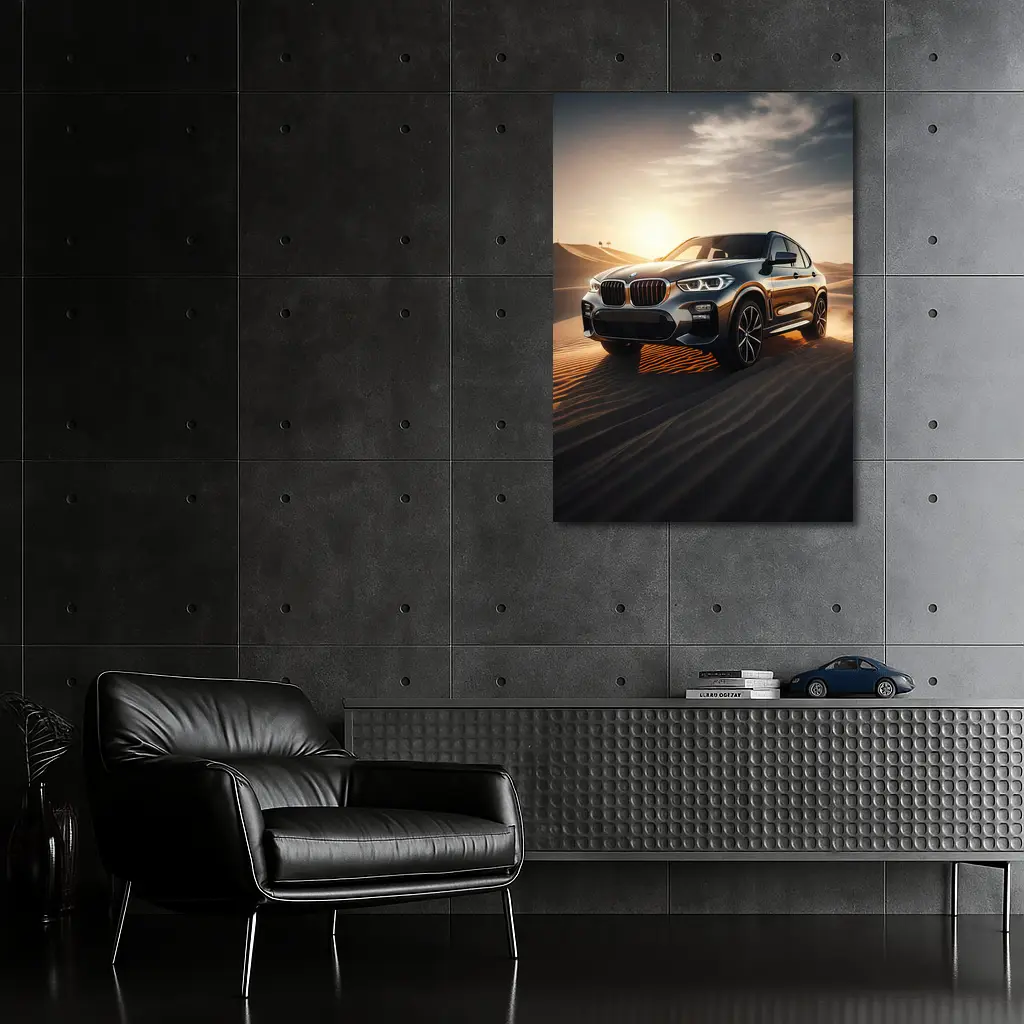 BMW X3 Crossing Golden Desert Dunes – Wall Art