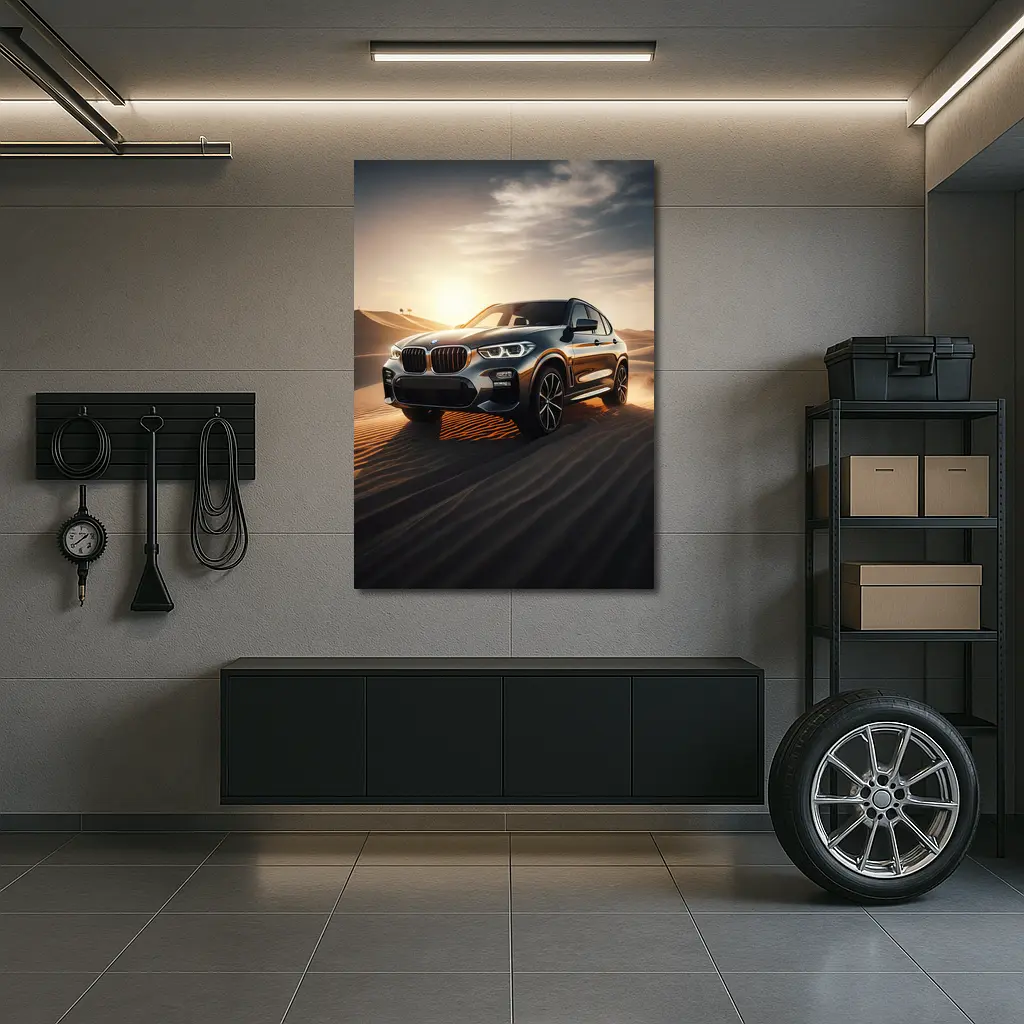 BMW X3 Crossing Golden Desert Dunes – Wall Art