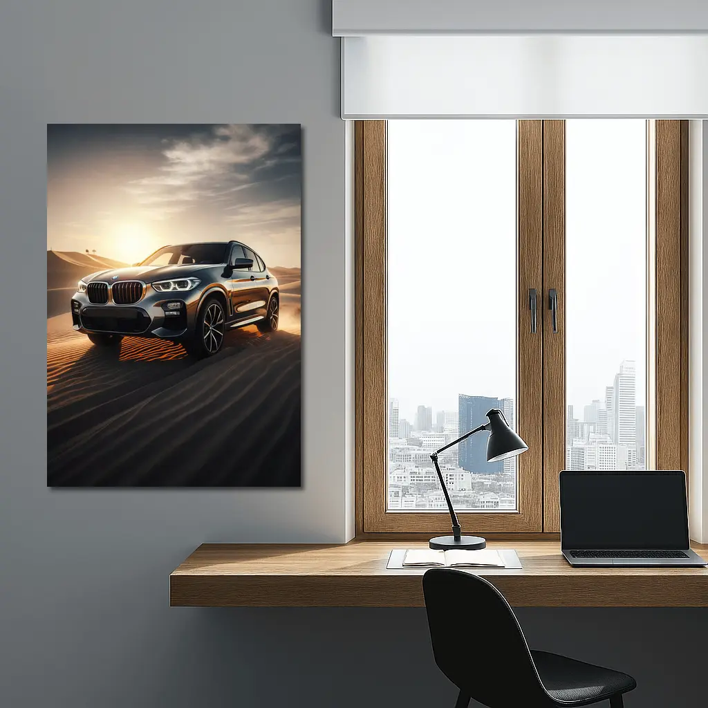 BMW X3 Crossing Golden Desert Dunes – Wall Art