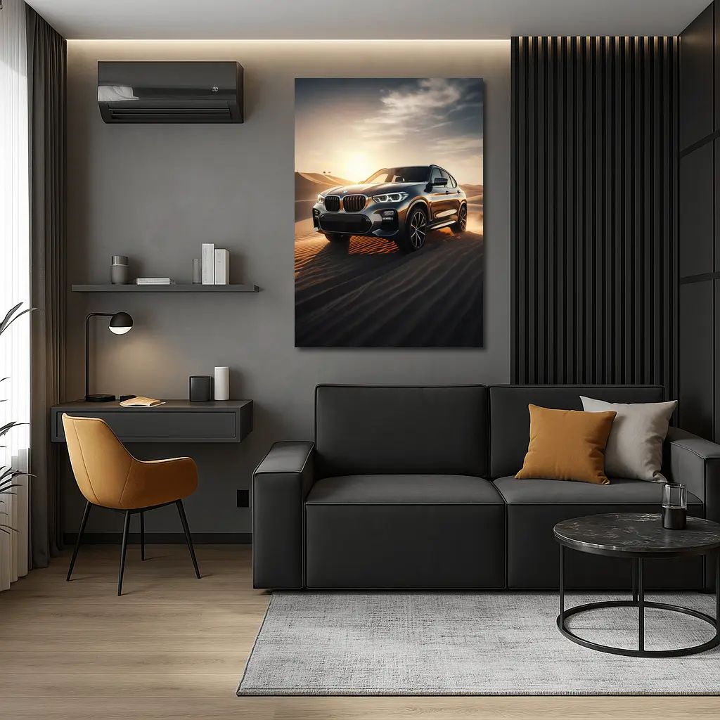 BMW X3 Crossing Golden Desert Dunes – Wall Art