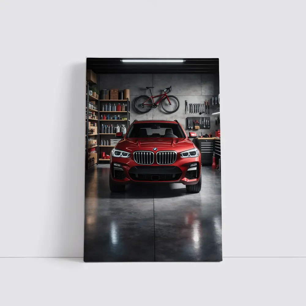 BMW X3 Red SUV Garage Workshop – Wall Art