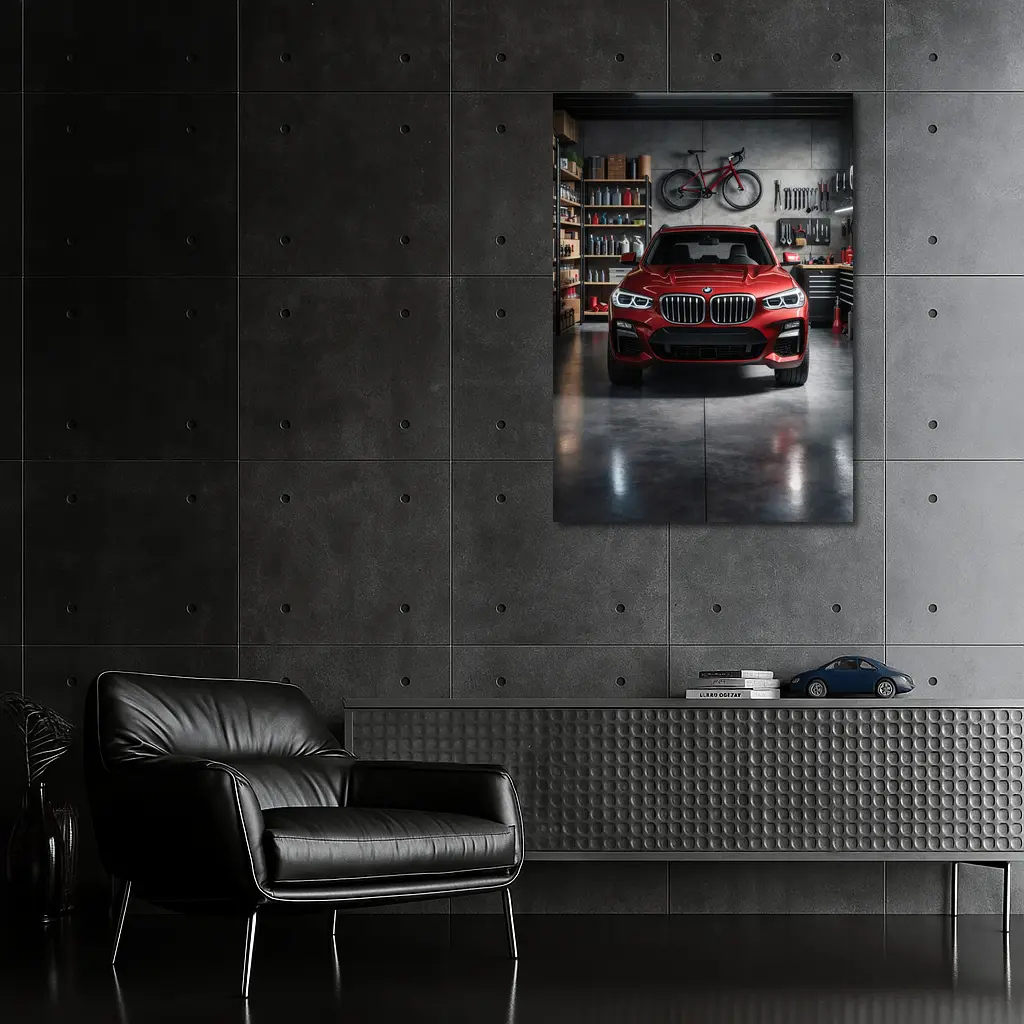 BMW X3 Red SUV Garage Workshop – Wall Art