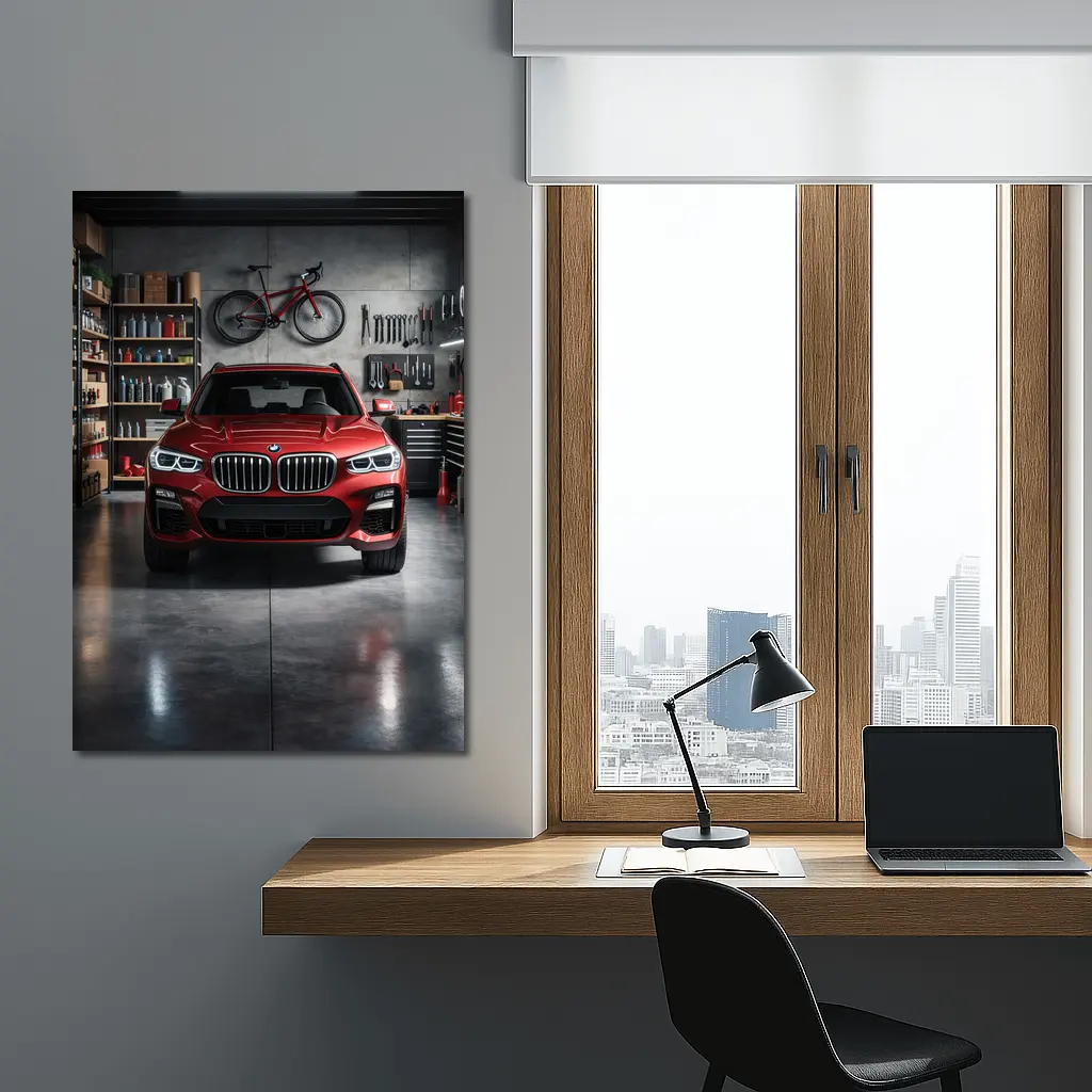 BMW X3 Red SUV Garage Workshop – Wall Art