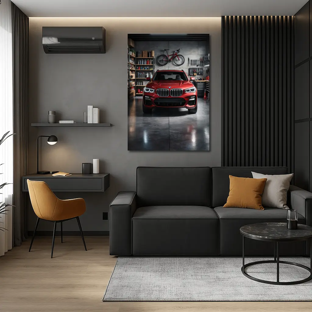 BMW X3 Red SUV Garage Workshop – Wall Art