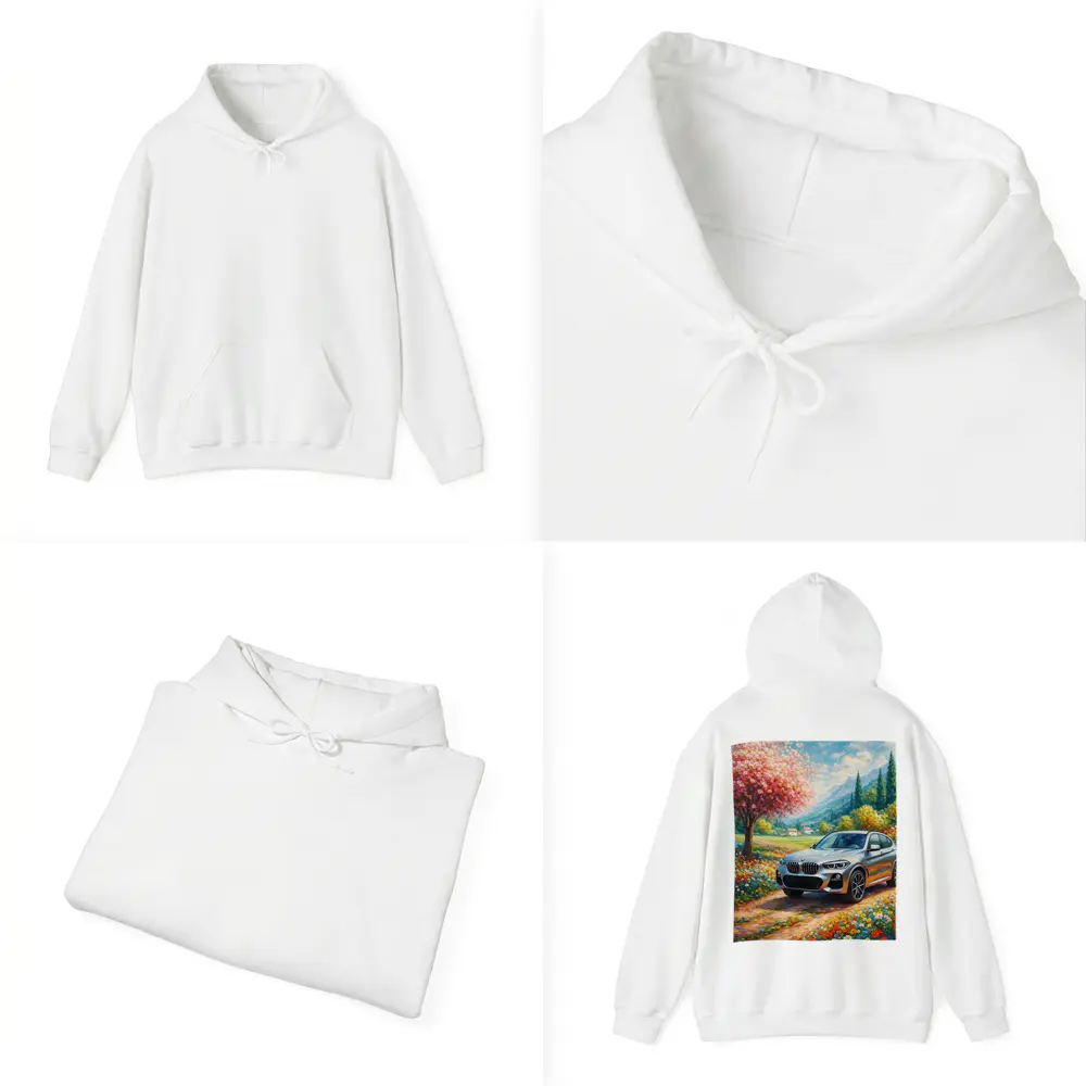 BMW X4 Silver SUV Spring Floral Landscape – Hoodies