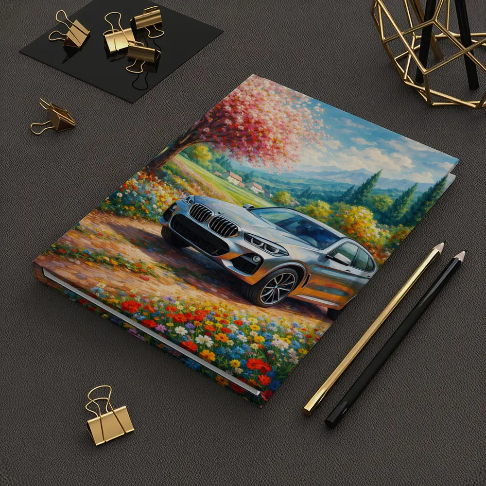 BMW X4 Silver SUV Spring Floral Landscape – Notebooks