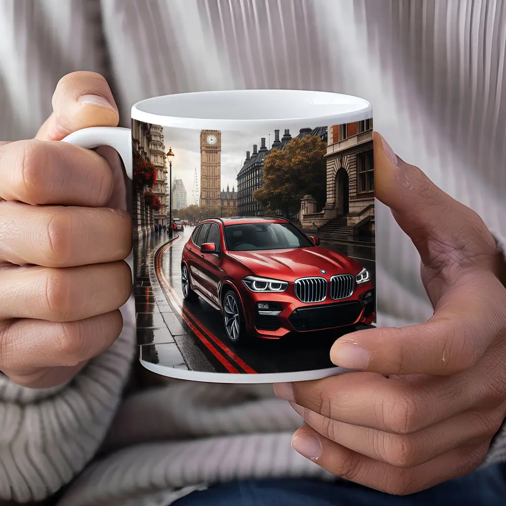 BMW X3 Red SUV London Streets – Mugs