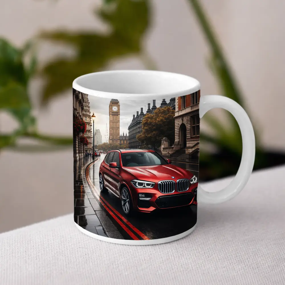BMW X3 Red SUV London Streets – Mugs