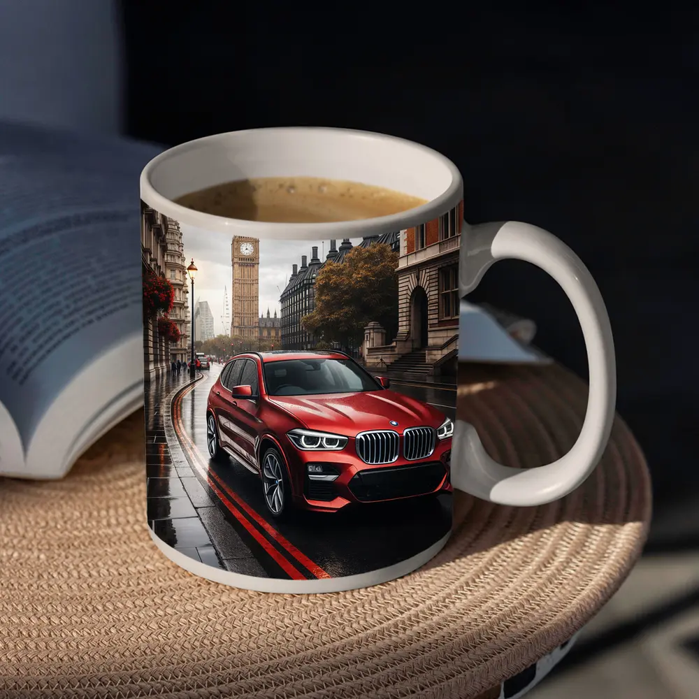 BMW X3 Red SUV London Streets – Mugs