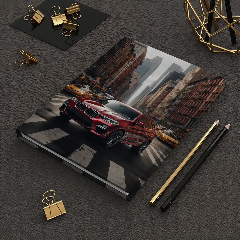 BMW X3 Red SUV New York City Streets – Notebooks
