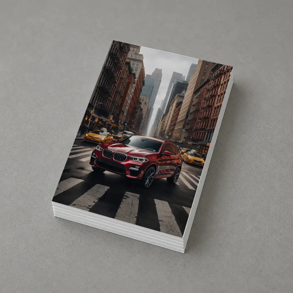 BMW X3 Red SUV New York City Streets – Postcards