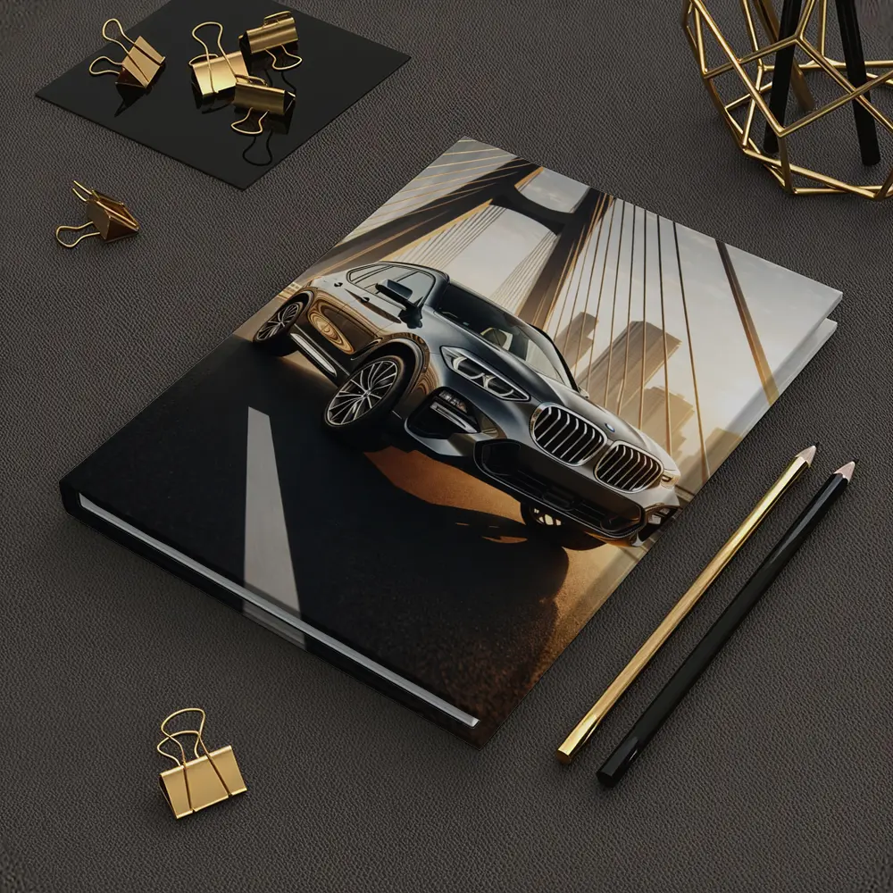 BMW X3 Dark SUV on City Bridge – Notebooks