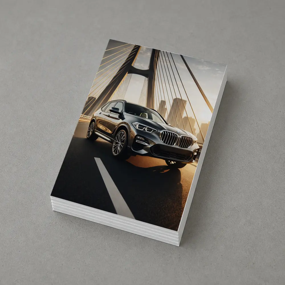 BMW X3 Dark SUV on City Bridge – Postcards