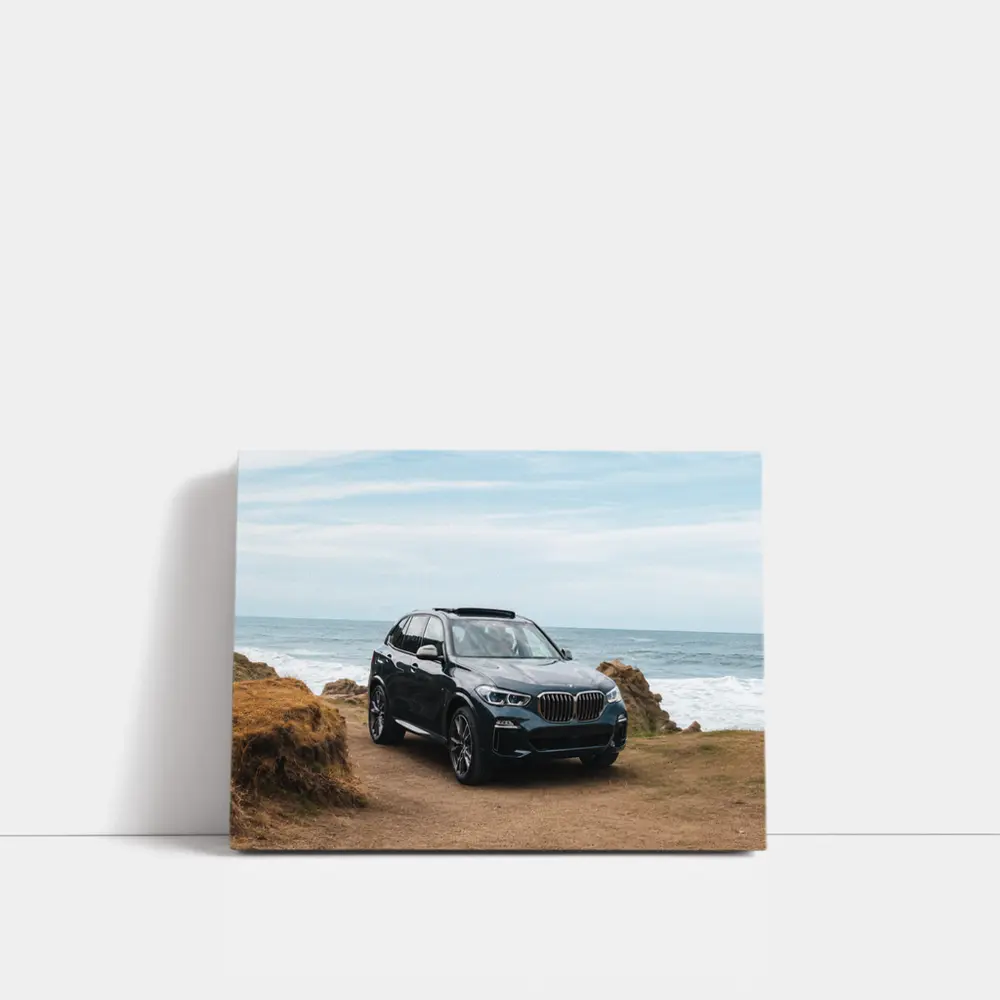 BMW X3 Parked on Coastal Cliff Trail – Wall Art