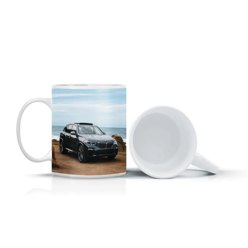 BMW X3 Parked on Coastal Cliff Trail – Mugs